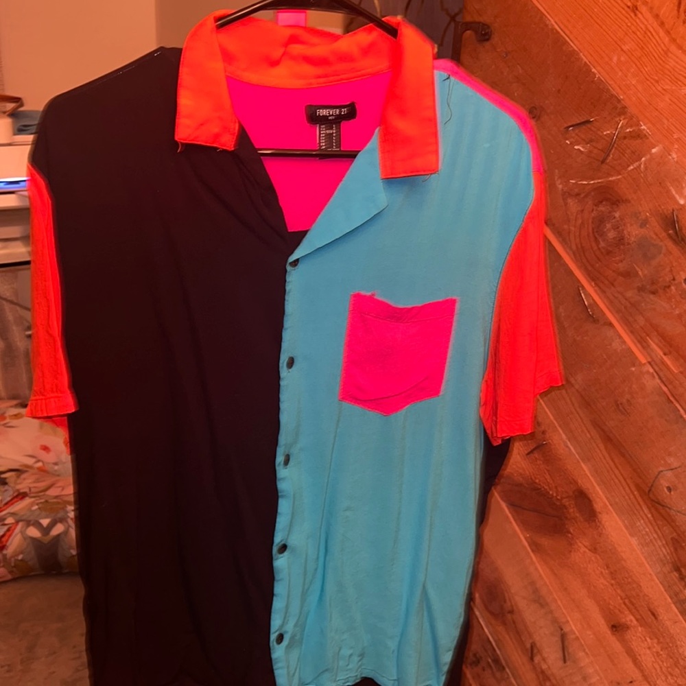 Men’s Multicolor Forever 21 Button Down Shirt